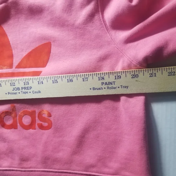 ADIDAS WOMEN'S PINK CROPPED OVERSIZED HOODIE SIZE X-SMALL - Picture 8 of 11